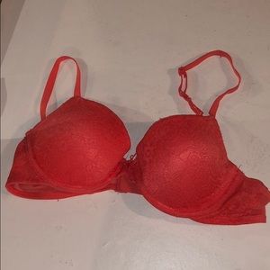 coral pink lace bra